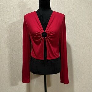 Red Long Sleeve Top